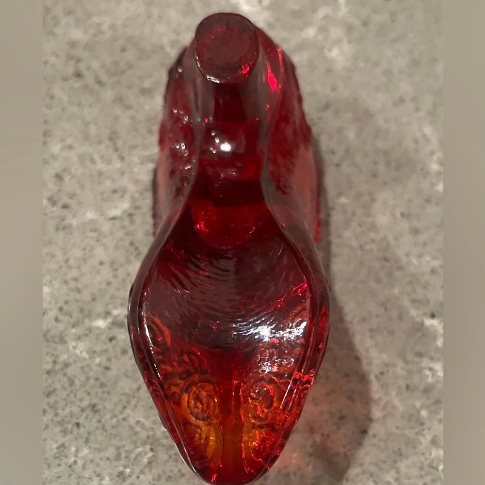 Fenton Ruby Red Glass Slipper - Picture 5 of 8